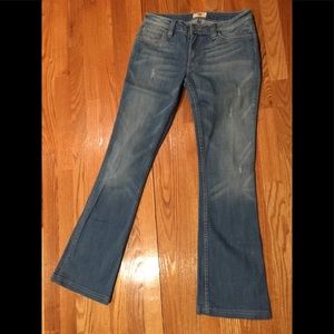 Batik Denim flare leg distressed jeans